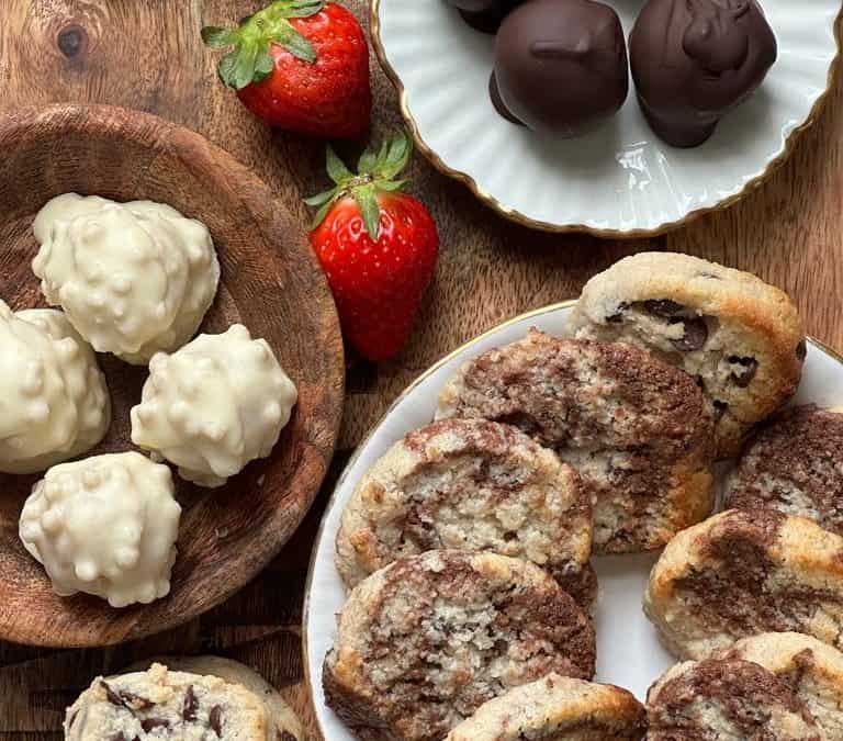 עוגיות וממתקי שוקולד  – בצק אחד וארבעה סוגי מתוקים – טבעוני, ללא גלוטן, קטוגני, דל פחמימה, ללא קמח, בריא ומזין – כשר לפסח ולעד